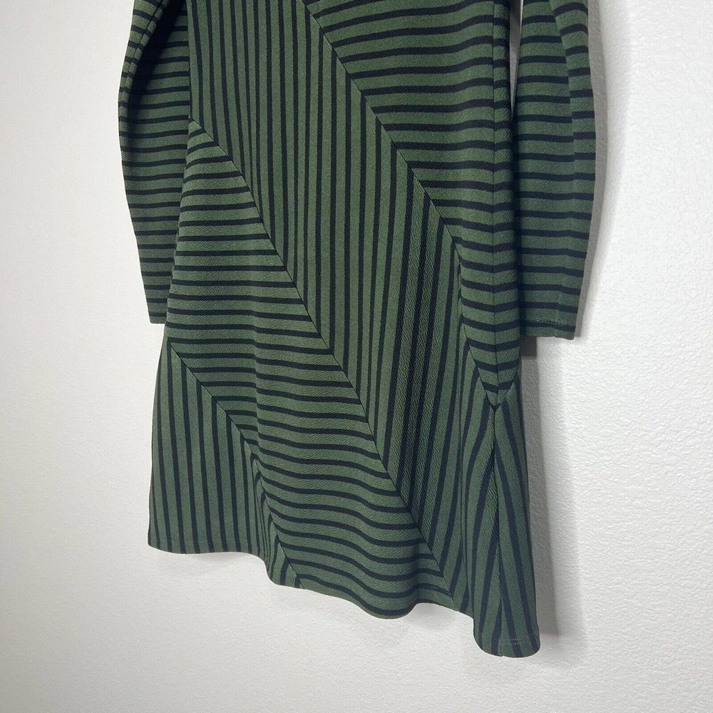 Anthropologie Hutch Olive Green & Black Striped Long Sleeve Cutout Dress XS - Picture 11 of 13